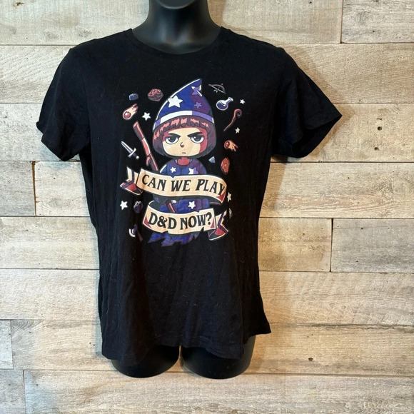 🛍️3/$30 Tee Fury women’s black “can we play D&D now?” t-shirt size XXXL - Picture 1 of 5